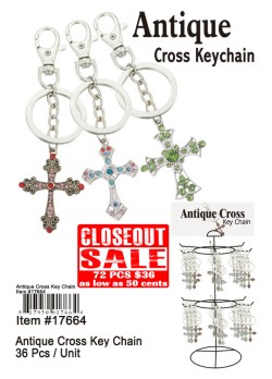 Antique Cross Keychain